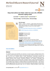 Sleep interventions for infants under 2 years old: a PRISMA- informed ...